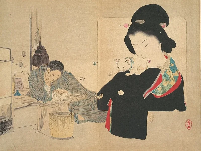 1852-Mishima Shōsō - Interno di famiglia